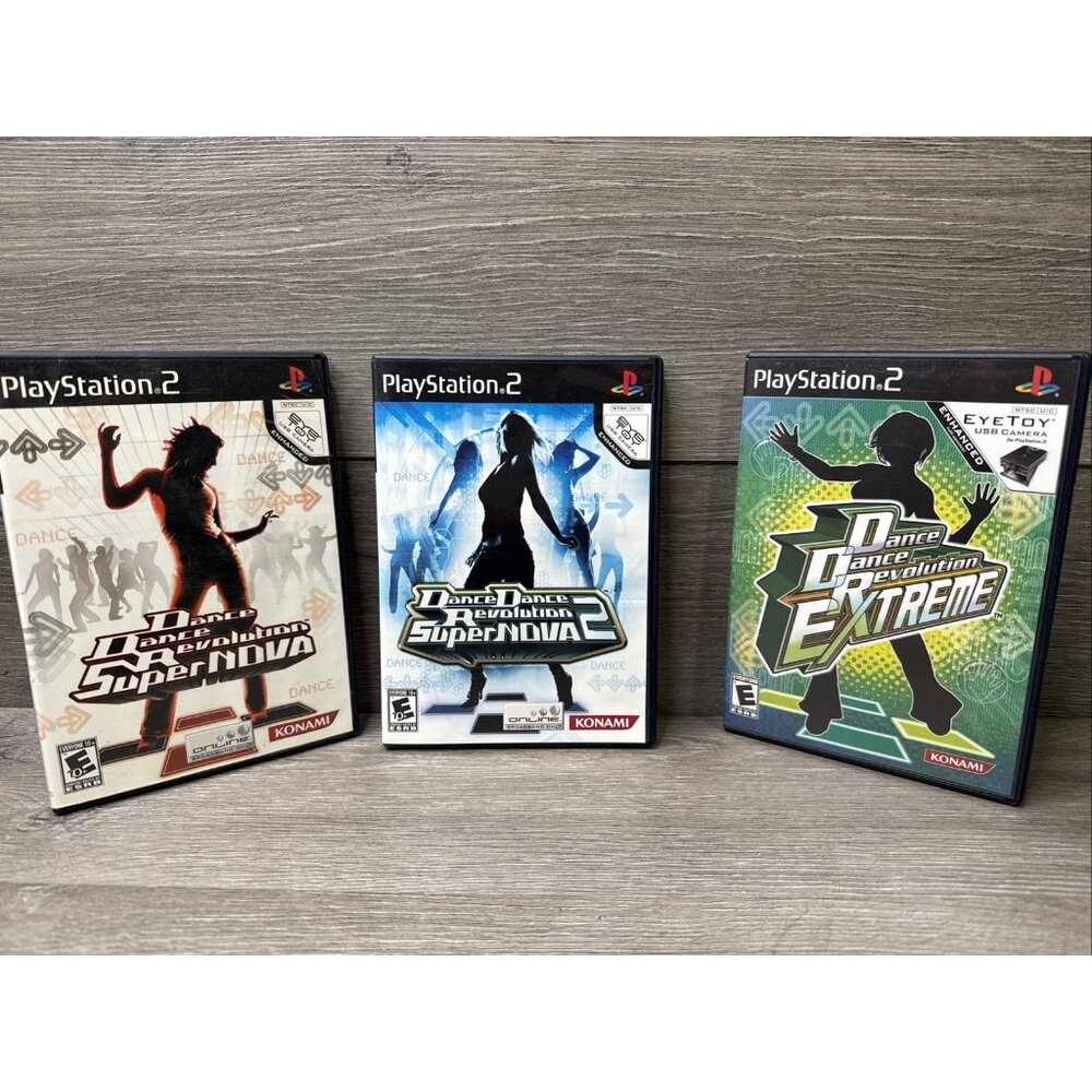 Dance Dance Revolution Extreme 2 & Supernova 1 & 2 (PlayStation PS2 Lot Of 3)